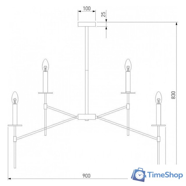 Подвесная люстра Евросвет Anders 60142/9 латунь - Изображение №2 — Интернет-магазин Time-Shop