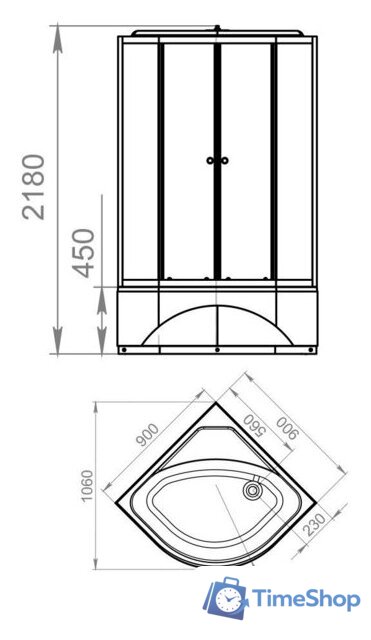 Душевая кабина Domani-Spa Delight 99 High DS01D99HWM10 (белый/сатин-матированное стекло) - Изображение №7 — Интернет-магазин Time-Shop
