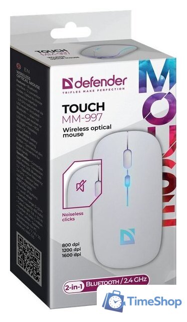 Мышь Defender Touch MM-997 (белый) - Изображение №4 — Интернет-магазин Time-Shop