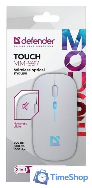 Мышь Defender Touch MM-997 (белый) - Изображение №5 — Интернет-магазин Time-Shop