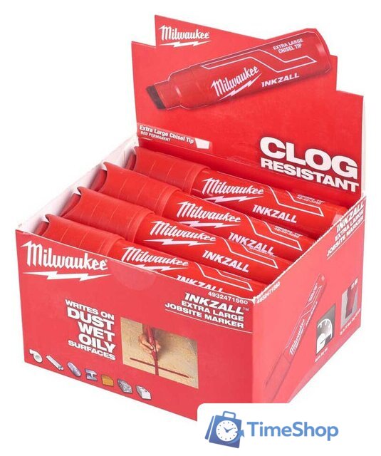 Маркер строительный Milwaukee Inkzall XL 4932471560 (1 шт, красный) - Изображение №1 — Интернет-магазин Time-Shop