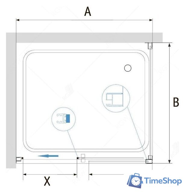 Душевой уголок RGW PA-76-1-B 80x120 (черный/прозрачное стекло) - Изображение №2 — Интернет-магазин Time-Shop