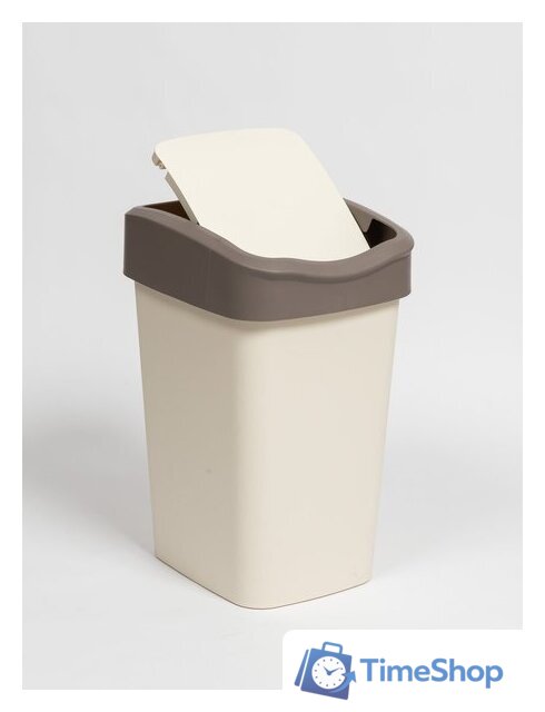 Комплект мусорных ведер Violet Tandem с подвижной крышкой 842826 (8шт, 20л, слоновая кость/шоколад) - Изображение №2 — Интернет-магазин Time-Shop