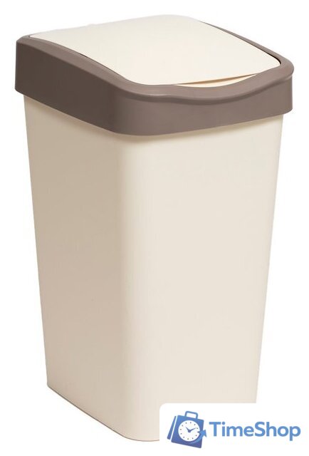 Комплект мусорных ведер Violet Tandem с подвижной крышкой 842826 (8шт, 20л, слоновая кость/шоколад) - Изображение №1 — Интернет-магазин Time-Shop