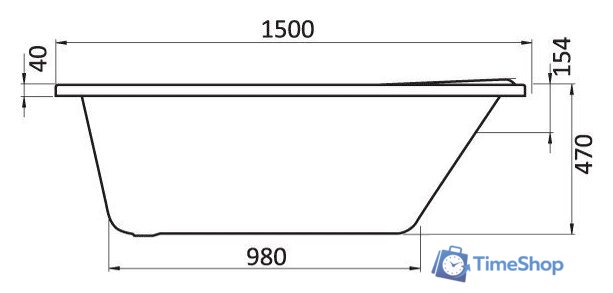 Ванна Santek Ибица 150x100 L (1WH112034) - Изображение №2 — Интернет-магазин Time-Shop