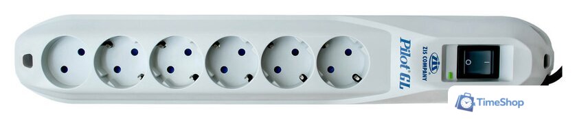 Сетевой фильтр ZIS Pilot GL 6 розеток, 1.8 м, белый - Изображение №2 — Интернет-магазин Time-Shop