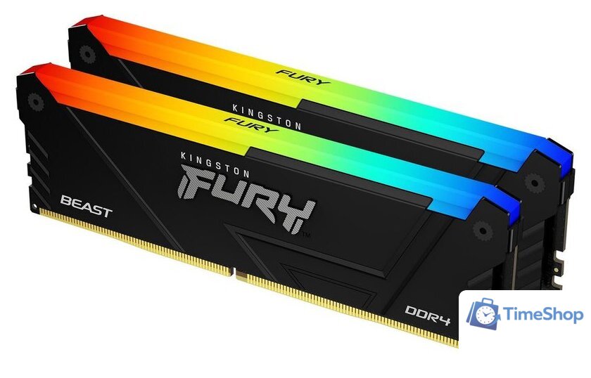 Оперативная память Kingston FURY Beast RGB 2x16ГБ DDR4 3200 МГц KF432C16BB2AK2/32 - Изображение №1 — Интернет-магазин Time-Shop