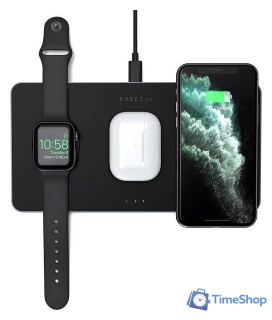 Беспроводное зарядное Satechi Trio Wireless Charging Pad - Изображение №5 — Интернет-магазин Time-Shop
