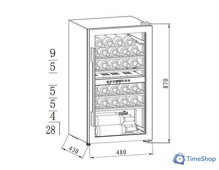 Винный шкаф MAUNFELD MFWC-85D28 - Изображение №2 — Интернет-магазин Time-Shop