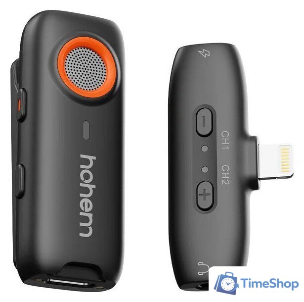 Радиосистема Hohem MIC-01 Lightning (1TX+1RX, черный) - Изображение №1 — Интернет-магазин Time-Shop