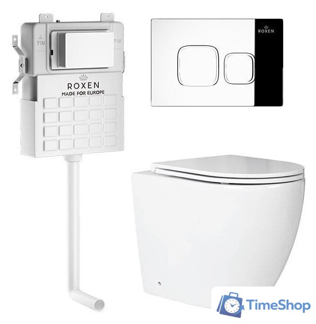 Унитаз подвесной Roxen Attach 966940 (кнопка хром глянец) - Изображение №1 — Интернет-магазин Time-Shop