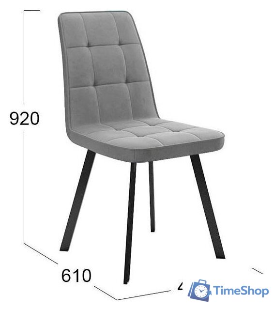 Стул Трия Рони (черный муар/микровелюр Brendy Grey) - Изображение №4 — Интернет-магазин Time-Shop
