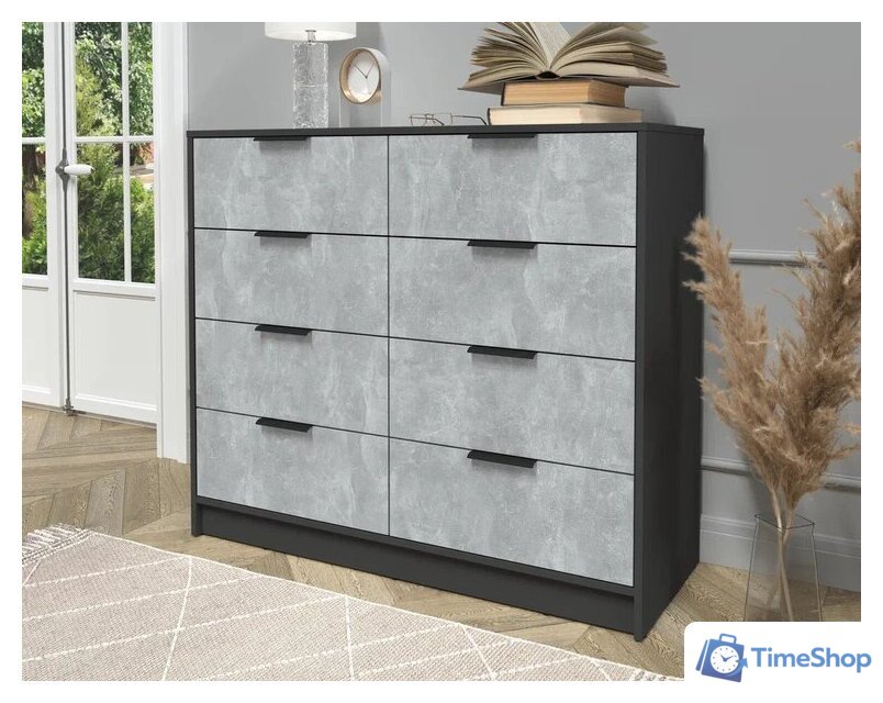 Комод Интерлиния Концепт КТ-К117 (бетон/антрацит) - Изображение №3 — Интернет-магазин Time-Shop