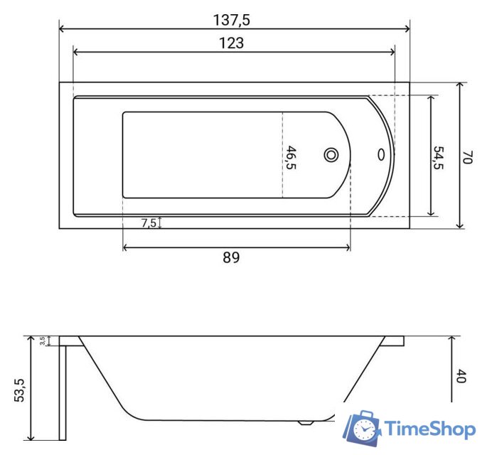 Ванна Lauter Amelia 140х70 21204040 - Изображение №28 — Интернет-магазин Time-Shop