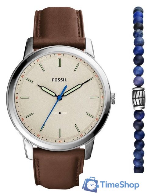 Наручные часы с украшением Fossil Minimalist FS5966SET - Изображение №1 — Интернет-магазин Time-Shop