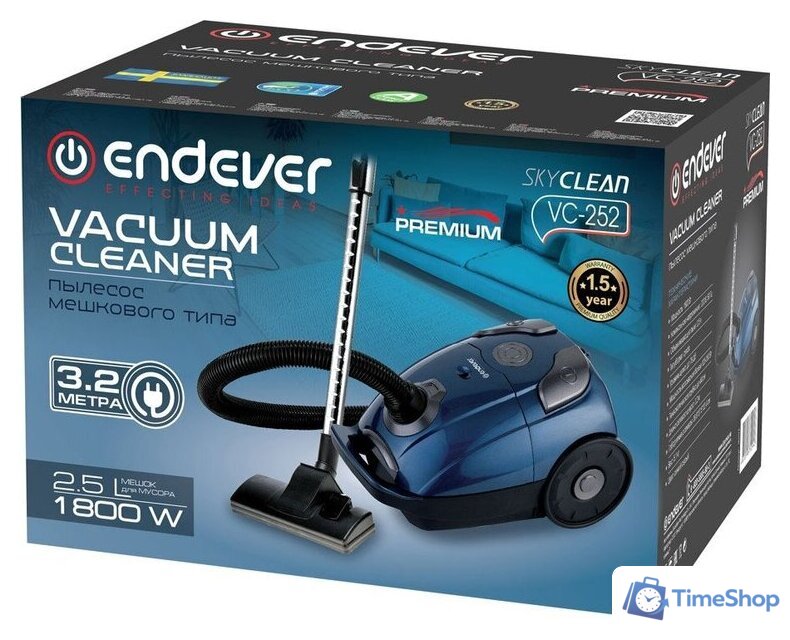 Пылесос Endever SkyClean VC-252 (синий/серый) - Изображение №12 — Интернет-магазин Time-Shop