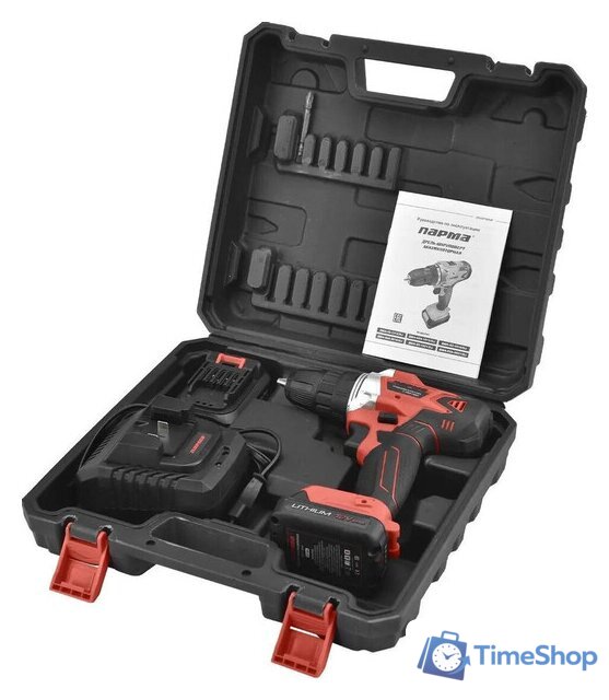 Дрель-шуруповерт Парма ДША-02-1312/2Li 02.021.00006 (с 2-мя АКБ, кейс) - Изображение №5 — Интернет-магазин Time-Shop