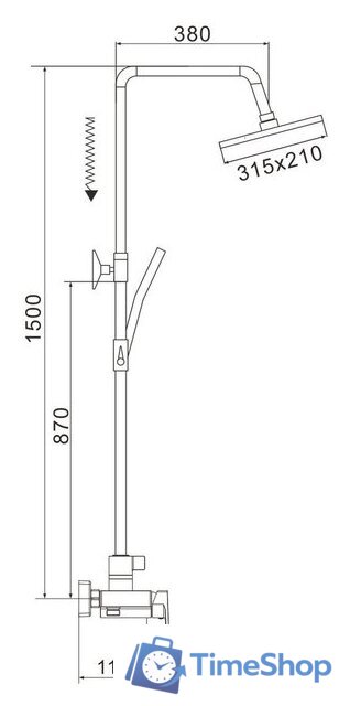 Душевая система  Rose R1836H-6 - Изображение №2 — Интернет-магазин Time-Shop