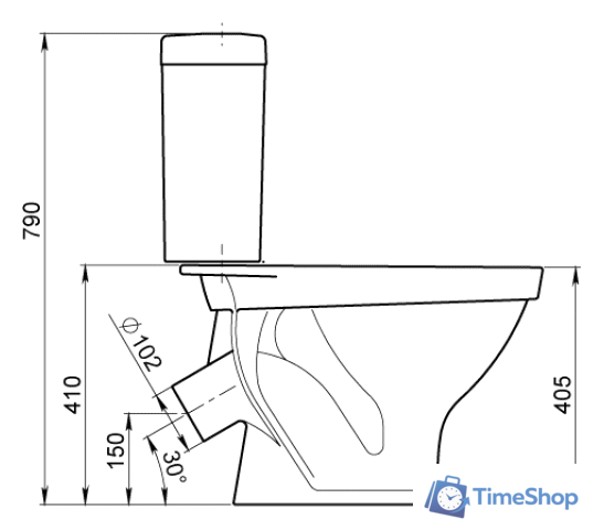 Унитаз напольный Santeri Форвард [1.P205.2.S00.00B.F] - Изображение №3 — Интернет-магазин Time-Shop