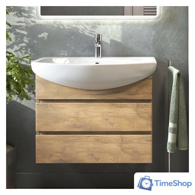  Vigo Тумба под умывальник Wing 600-0-2 Балтика навесная (дуб золотой) - Изображение №3 — Интернет-магазин Time-Shop