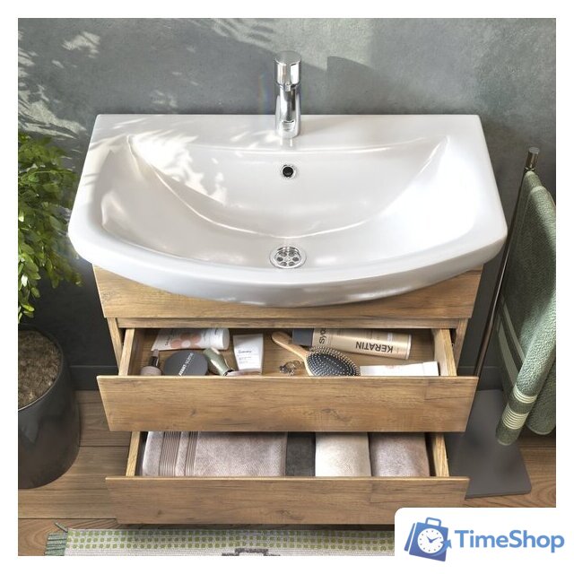  Vigo Тумба под умывальник Wing 600-0-2 Балтика навесная (дуб золотой) - Изображение №6 — Интернет-магазин Time-Shop