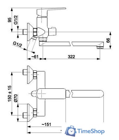 Смеситель Armatura Agat 4428-715-00 - Изображение №2 — Интернет-магазин Time-Shop