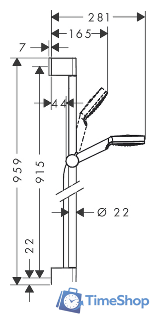 Душевой гарнитур  Hansgrohe Crometta 1jet 26537400 - Изображение №4 — Интернет-магазин Time-Shop
