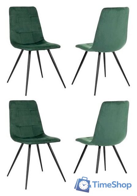 Стул Бюрократ CH-K1 4 шт (зеленый Holland 30/черный) - Изображение №1 — Интернет-магазин Time-Shop