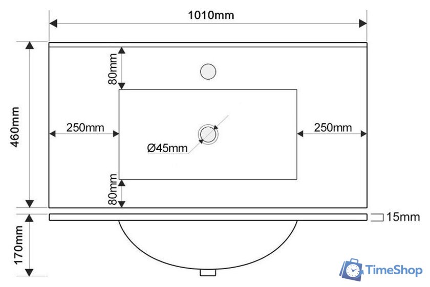  ЗОВ Тумба под умывальник Кито K100LW0MFWPM-OL100 - Изображение №8 — Интернет-магазин Time-Shop