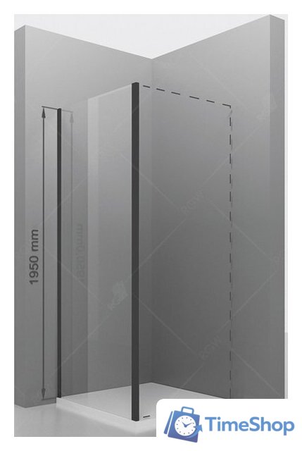 Душевая стенка RGW Z-050-2B 90 (черный/прозрачное стекло) - Изображение №1 — Интернет-магазин Time-Shop