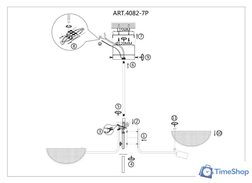 Подвесная люстра F-Promo Harsh 4082-7P - Изображение №4 — Интернет-магазин Time-Shop
