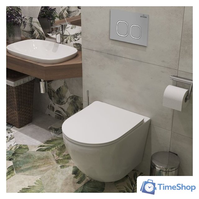 Унитаз подвесной Roxen Antares One Rimless 6 в 1 StounFix Dual Fresh 557682 (кнопка: матовая) - Изображение №8 — Интернет-магазин Time-Shop