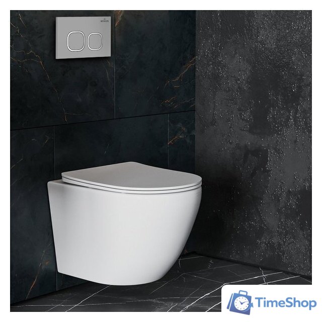 Унитаз подвесной Roxen Antares One Rimless 6 в 1 StounFix Dual Fresh 557682 (кнопка: матовая) - Изображение №10 — Интернет-магазин Time-Shop