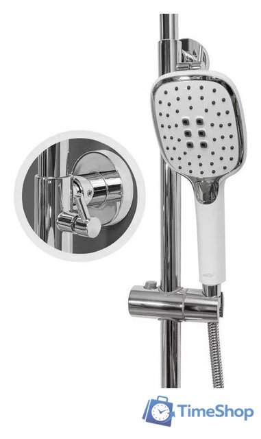 Душевая система  Hansberge H5033 (белый хром) - Изображение №4 — Интернет-магазин Time-Shop