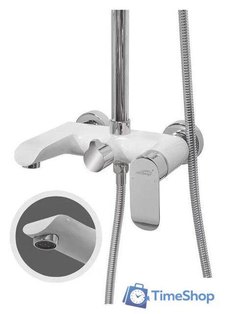 Душевая система  Hansberge H5033 (белый хром) - Изображение №3 — Интернет-магазин Time-Shop