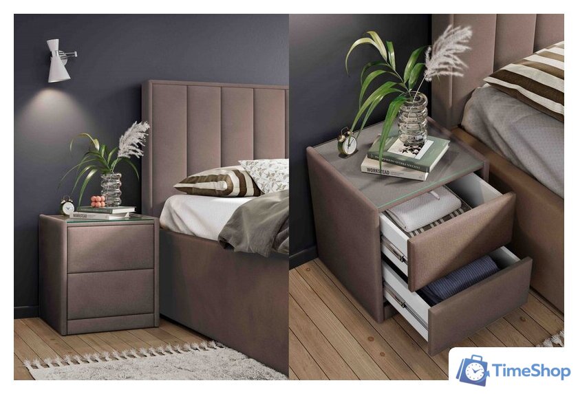 Тумба Мебельград Аризона мягкая (мора темно-коричневый) - Изображение №5 — Интернет-магазин Time-Shop