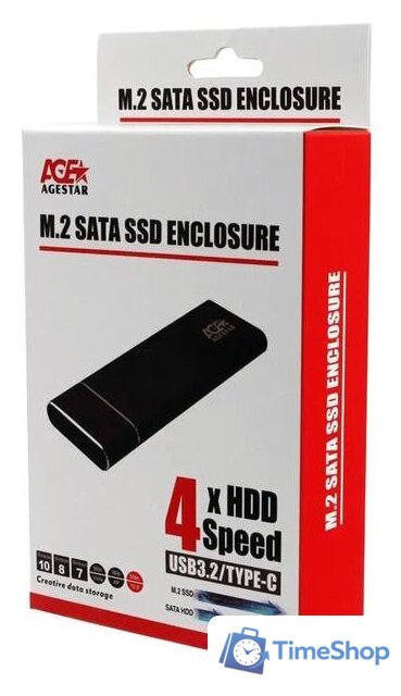 Бокс для накопителей M.2 AgeStar 3UBNF5C (черный) - Изображение №3 — Интернет-магазин Time-Shop