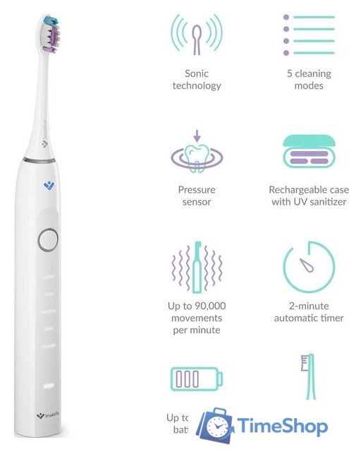 Электрическая зубная щетка TrueLife SonicBrush Clean70 UV (белый) - Изображение №5 — Интернет-магазин Time-Shop
