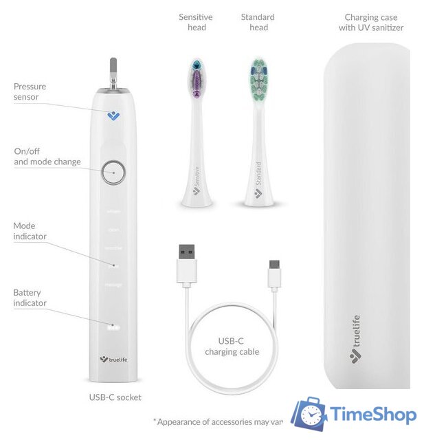 Электрическая зубная щетка TrueLife SonicBrush Clean70 UV (белый) - Изображение №10 — Интернет-магазин Time-Shop