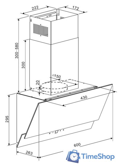 Кухонная вытяжка Zigmund & Shtain K 151.6 W - Изображение №2 — Интернет-магазин Time-Shop