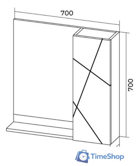  Doratiz Шкаф с зеркалом Фьорд 70 R 2711.159 (дуб бунратти/цемент) - Изображение №14 — Интернет-магазин Time-Shop