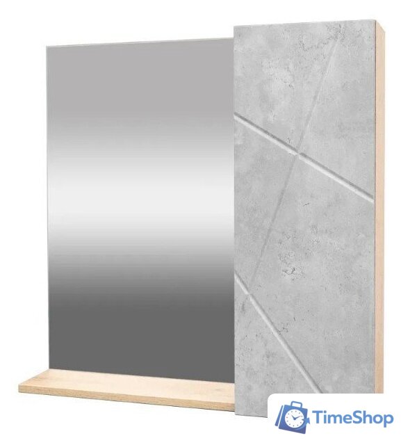  Doratiz Шкаф с зеркалом Фьорд 70 R 2711.159 (дуб бунратти/цемент) - Изображение №3 — Интернет-магазин Time-Shop