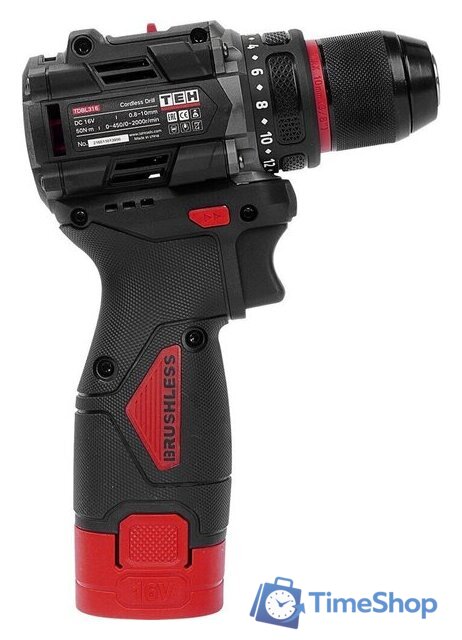 Дрель-шуруповерт TEH TDBL316-2B (с 2-мя АКБ, кейс) - Изображение №3 — Интернет-магазин Time-Shop