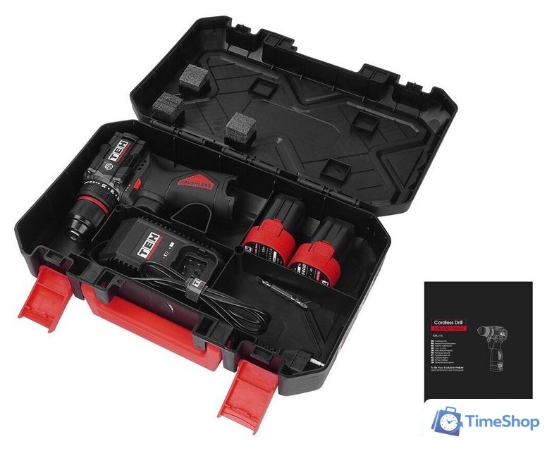 Дрель-шуруповерт TEH TDBL316-2B (с 2-мя АКБ, кейс) - Изображение №7 — Интернет-магазин Time-Shop