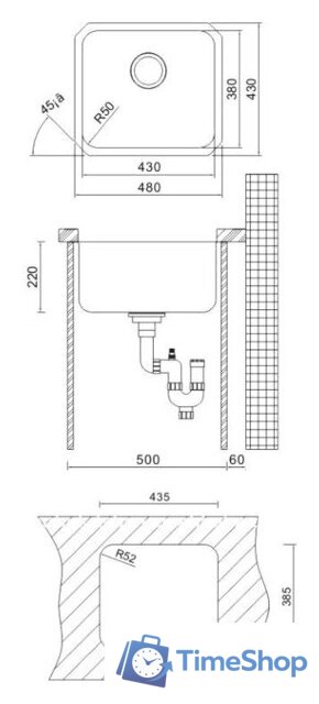 Кухонная мойка Oulin OL-U104 - Изображение №3 — Интернет-магазин Time-Shop