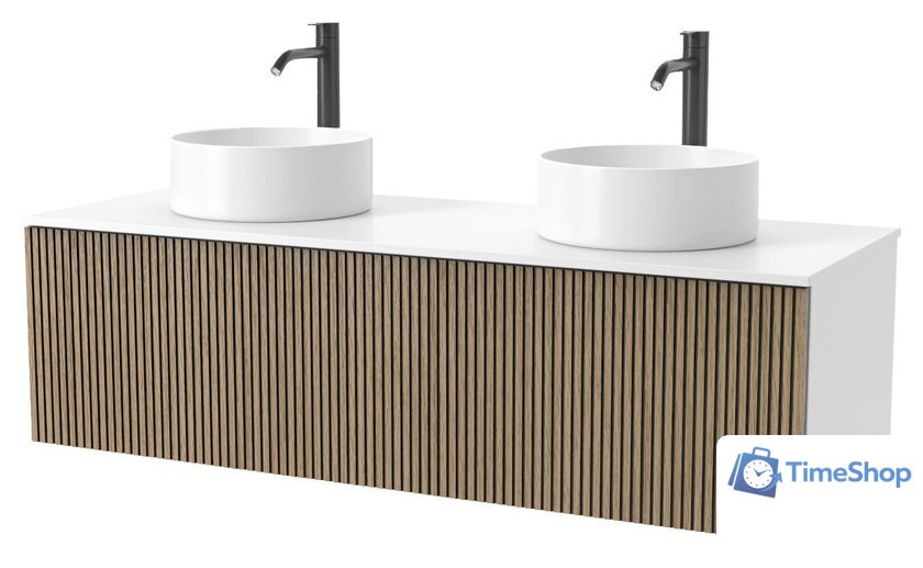  ЗОВ Тумба под умывальник Кито 120 K120LW0MRMC (белый/тростник) - Изображение №1 — Интернет-магазин Time-Shop