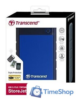 Внешний накопитель Transcend StoreJet 25H3 4TB (синий) - Изображение №3 — Интернет-магазин Time-Shop
