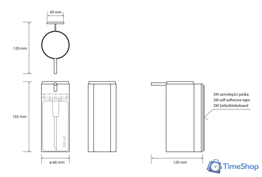 Дозатор для жидкого мыла Bemeta Niva 101109225 - Изображение №2 — Интернет-магазин Time-Shop