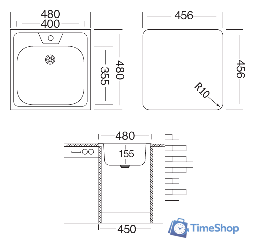 Кухонная мойка Ukinox Классика CLM480.480 ----4K 0C- - Изображение №2 — Интернет-магазин Time-Shop