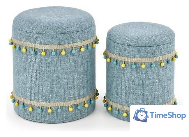 Пуфик Halmar Grado New 2 шт (светло-синий) - Изображение №1 — Интернет-магазин Time-Shop